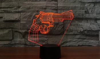 [Sedem Neon]brezplačna Dostava Revolver Akril 7Colors Namizno Svetilko 3D Lučka Novost darilo Led Nočna Lučka Millennium Falcon Svetlobe