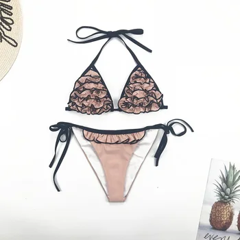 Seksi cvjetnim tiskanja kopalke ženske Povodcem kopalke ženske Push up bikini 2020 mujer Brazilski bikini Poletje kopalcev kopalke