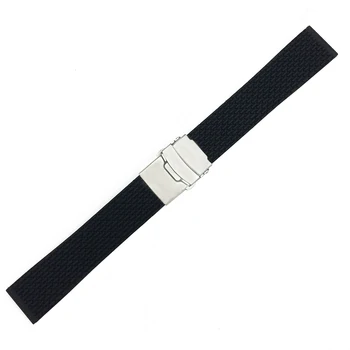 Silikonske Gume Watch Band 20 mm za Garmin Vivomove Zaponko iz Nerjavečega Jekla Watchband Pasu Zapestne Zanke Pasu Zapestnica Črna + Orodje