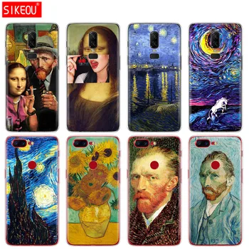 Silikonski pokrovček telefona primeru za Oneplus en plus 6 5T 5 3 A3000 A5000 Van Gogh Zvezdnato Noč
