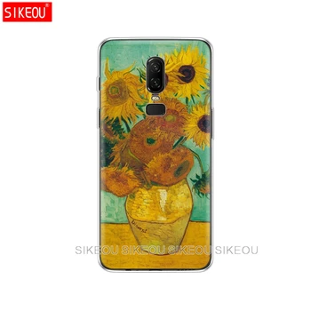 Silikonski pokrovček telefona primeru za Oneplus en plus 6 5T 5 3 A3000 A5000 Van Gogh Zvezdnato Noč
