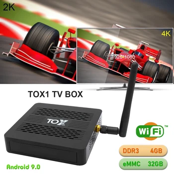 Smart TV Polje, WiFi, Bluetooth HD 4K Set-Top Box Quad-Core Android 9.0 4+32GB za TOX1 Gospodinjski Televizije Igranje Dekoracijo