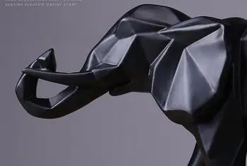 Sodobno Abstraktno Black Slon Kip Smolo Okraski Dom Dekoracija dodatna oprema Darilo Geometrijske Smolo Slon Kiparstvo