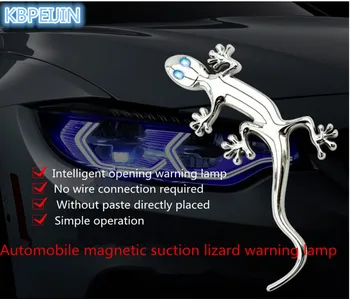 Sončne/magnetna sila Gecko Kralj LED Opozorilno Svetilko, 3D Nalepke za SEAT leon ibiza altea alhambra dodatki