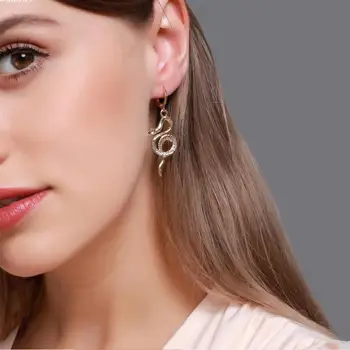 Srebrne Barve Kača Uhani Frosty Kristalno Dolgo Kačo Spusti Uhani Za Ženske Novo Earing Evropske Ameriški Luksuznih Visijo Uhan