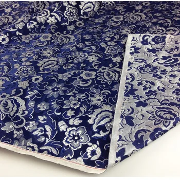 Srebrni Modri Kitajski Zmaj Jacquardske Brocade Tissu Tkanine za Obleko,Diy Šivanje Mozaik Krpo Tela Materialov,Širina:75 cm