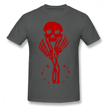 Starejši Pomika 2020 Nov Prihod T-Shirt Red Črni Črv Crewneck Bombaž za Moške