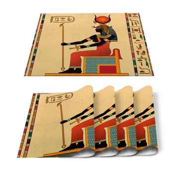 Stari Egipt Namizni Tekač Poročna Torta Dekor Prtom in Placemat Dinning Tabela Dekoracijo Namizni Tekač