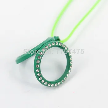 TDIYJ Vroče Prodajo Zelene 30 mm Cinkove Zlitine Kristalno Locket za Ženske, Nakit 5pcs/veliko FF123