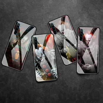 Telefon Primeru za Xiaomi Redmi Opomba 7 8 9 Pro 8T 9S 8A 9A 9C K20 K30 Pro Kaljeno Steklo Težko Pokrivajo Pennywise Klovn Grozo Primerih