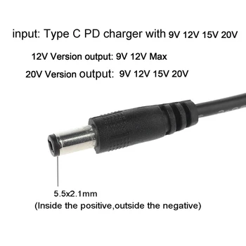 Tip C PD za 12V 20V 2.5/3.5/4.0/5.5 mm Conveter Kabel za Wifi Usmerjevalnik LED Luči