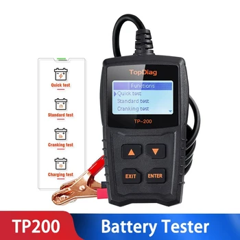 TopDiag TP200 Akumulator Tester Alternator Test za Diagnostiko ob zagonu Sistema 12V Baterija Analyzer LCD Zaslon Orodje za Diagnostiko,