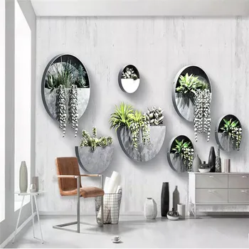 Tri-dimenzionalni zelena rastlina v ozadju stene strokovno pripravo zidana debelo ozadje plakat, fotografija steno