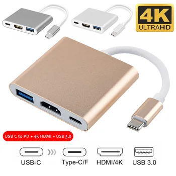 TurboTech USB C Središče za HDMI za Macbook Pro / Zrak Strele 3, USB Tip C Dock adapter za HP Samsung Dex način s PD USB 3.0