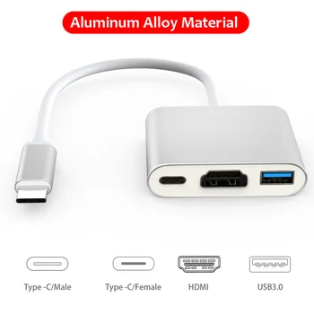 TurboTech USB C Središče za HDMI za Macbook Pro / Zrak Strele 3, USB Tip C Dock adapter za HP Samsung Dex način s PD USB 3.0