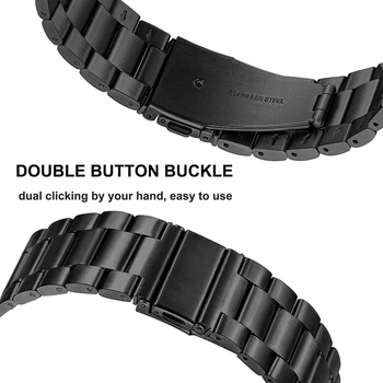 UEBN 20 mm iz Nerjavečega Jekla, Trak Za Samsung Galaxy Watch Aktivna 2 40 mm 44 Watch Pašček, Kovinska Zapestnica S Kovinsko Sponko za Zapestje