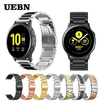 UEBN 20 mm iz Nerjavečega Jekla, Trak Za Samsung Galaxy Watch Aktivna 2 40 mm 44 Watch Pašček, Kovinska Zapestnica S Kovinsko Sponko za Zapestje