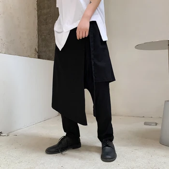 Ulične človek ross hlače diablo culottes Modna moška moda Japonski hip hop gleženj svoboden moških hlač