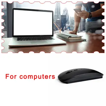 Ultra Tanek Optični Brezžično Miško Za 2,4 G Brezžični Miši Sprejemnik Super Slim Urad Miške za PC, Laptop, Prenosnik