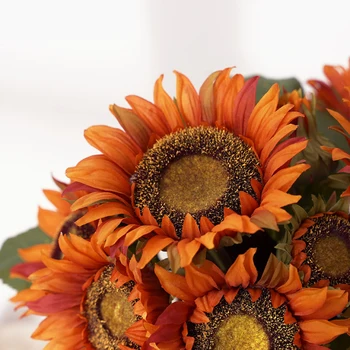 Umetni Sončnice Dekoracijo Poročni Šopek Simulirani Cvetje 7 Glav Svile Cvet Doma Stranka Namizni Okrasek