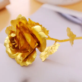 Umetni Večno Rose, Kreativni Romantično Valentinovo Rose Cvetje 24K Folijo Gold Rose z Osnovno Stranka Doma Dekor Cvetje