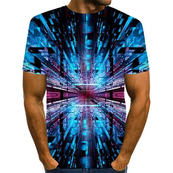 UNEY Kvadratnih Majica Tees Grafični NAS Velikosti Majica 3D Barve Tshirt Moški/Ženska Krog vratu Vrhovi La Tees