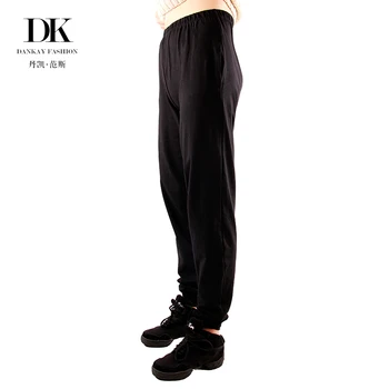Unisex pants cuff cotton black dance pants tight gymnastics practice trousers