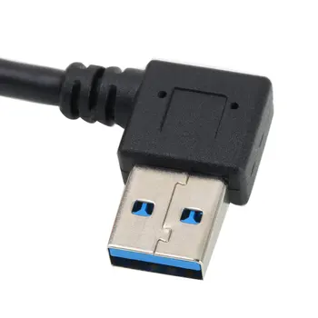 Univerzalni 25 cm USB Podaljšek USB 3.0 Moškega na Žensko 90 Stopnja Razširitev za Sinhronizacijo Podatkov Kabel Kabel Žice Adapter Debelo