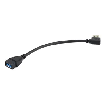 Univerzalni 25 cm USB Podaljšek USB 3.0 Moškega na Žensko 90 Stopnja Razširitev za Sinhronizacijo Podatkov Kabel Kabel Žice Adapter Debelo