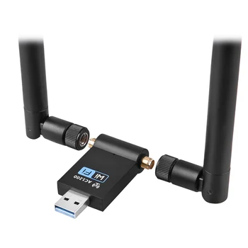 USB 3.0 WiFi Brezžični Adapter 5GHz/2.4 GHz 1200Mbps WiFi Dongle Dvojna Antena WiFi Adapter Za Prenosni RAČUNALNIK Desktop