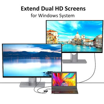 USB C Dvojni HDMI Adapter 4K 4 v 1 Tip C Dvojni HDMI Vrata USB 3.0 za MAC OS Windows, Android, Linux USB Naprave C