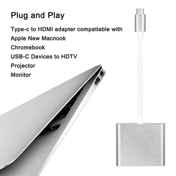 USB C HUB HDMI Adapter Za Macbook Pro,USB Tip C Središče za Hdmi 4K USB 3.0 Vrata Z USB-C Moč Dostava