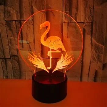 USB Flamingo 3D Iluzije LED Nočna Lučka Pisane Spreminjanje Lučka Počitnice Stranka Romantično Dekoracijo Otroci, Dekleta, Posteljne Božič