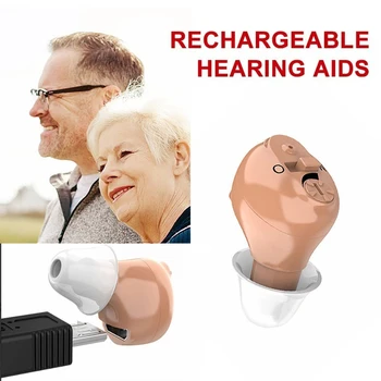 USB Polnilne V Uho, slušne aparate, Digitalne CIC Slušni Ojačevalec Zvoka Zvok, Nastavljiva