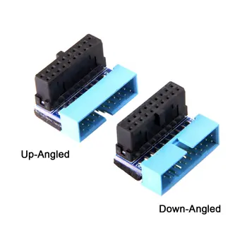 USB3.0 Adapter 20pin Moški Ženski Podaljšanje Tok Navzgor, Navzdol pod Kotom 90 Stopinj za Matično ploščo Mainboard
