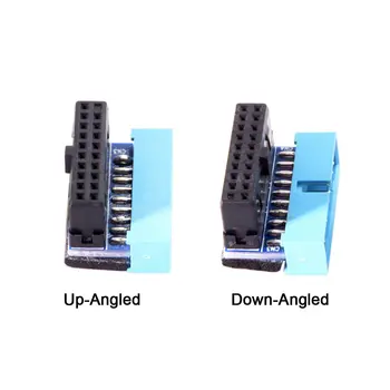 USB3.0 Adapter 20pin Moški Ženski Podaljšanje Tok Navzgor, Navzdol pod Kotom 90 Stopinj za Matično ploščo Mainboard