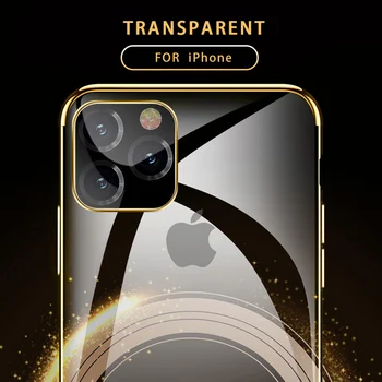 USLION Electroplate Pregleden Primeru Telefon Za iPhone 11 Pro Max X XS XR Xs Max Mehko TPU Jasno Kritje Za iPhone 6 6s 7 8 Plus
