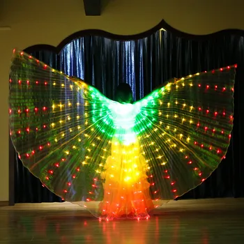 Utripajoče svetlobne Barvne Svetlobe ISIS Angel Krilo Led Metulj Ples Trebuh Kostum za Ženske Bellydance Uspešnosti Ples Opremo