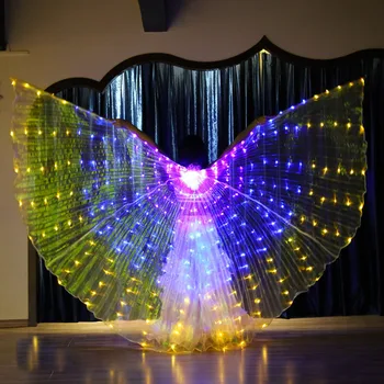 Utripajoče svetlobne Barvne Svetlobe ISIS Angel Krilo Led Metulj Ples Trebuh Kostum za Ženske Bellydance Uspešnosti Ples Opremo
