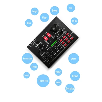 V8X PRO Live Zvočne Kartice, o Mešalnik Bluetooth 15 Več Načinov Zvočne Učinke za Računalnik Telefonov Petje in Snemanje