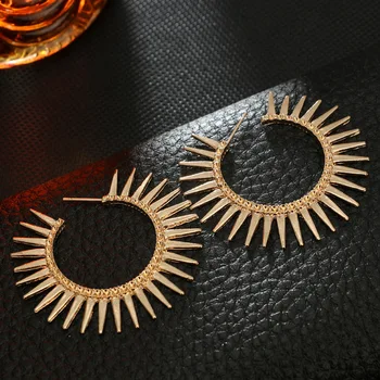 Veliki Geometrijski Spusti Uhani za ženske Evropski in Ameriški vintage moda osebnost punk krog kovinski nakit uhani na debelo