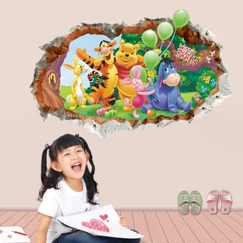 Verodostojno Disney Novo Pooh 3D Zdrobljen Steno Otroci Soba, Spalnica Ozadju Stenske Nalepke