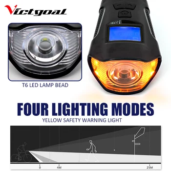VICTGOAL Sprednje Kolo Svetlobe LED USB Polnilne Kolesarska Svetilka Za Kolo Luči, Smerniki s Kolesom Računalnik Rog Bell