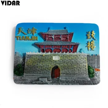 VIDAR Hladilnik Magnet Tianjin Turistični Spominek Scensko Področje Eksplozivnih 3D Smolo Magnet