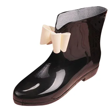 Visoke Pete Platformo PVC Škornji Ženske Lok Wellington Gleženj Boot Počasi Pomoč Vode Slip-Dokazilo, Dež, Sneg Čevlji 40