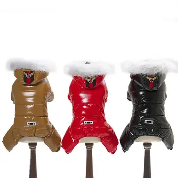 Visoko Kakovostne Zimske Oblačila za Pse, Toplo Pet Plašč Suknjič štiri noge Jumpsuit Psiček Obleko Majhen Pes Oblačila Kostum Obleko Ropa Perro