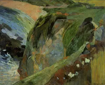 Visoko kakovostno Olje slikarsko Platno Reprodukcije Flavtist na pečine (1889) Paul Gauguin ročno poslikane