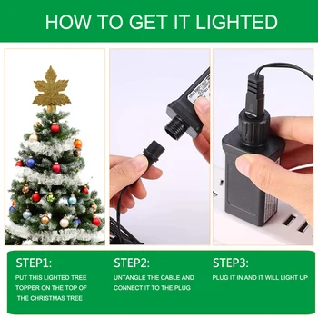 Votlo 3D Bleščice Osvetljeno Božično Drevo Toppers, Z Vgrajeno Vrtljivo LED Projektor Luči Božič Dom Dekoracija