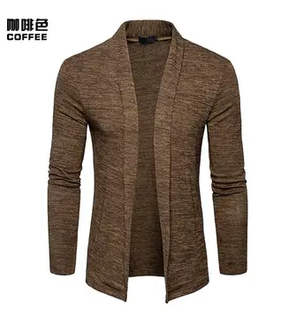 Vroče korejska različica Moške barva velikosti moški dolg rokav river šal, pletene cardigan moški Modni pulover jopico S-XXL