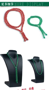 Vroče prodajajo Ročno vozlane žensk zelo dolgo 75 cm naravna zelena rdeča kamen kroglice ogrlica modni nakit